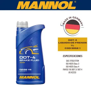 ADITIVO MANNOL LIQUIDO DE FRENO SINTETICO DOT-4 1 LITRO (X20U)