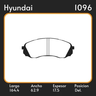 PASTILLAS DE FRENO  HYUNDAI H1 07/ LAR. 164.4 ANC. 62.9 ESP. 17.5 POSC. DEL. GUARDADO (922) EQUIVALENCIAS 3199 PD/1359 4723 05P1451 46460