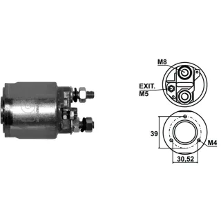 SOLENOIDE VALEO 12V P.106/3 AG. EXIT.IZQ. TORN.5X0.8 CABEZAL