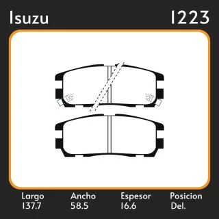 PASTILLAS DE FRENO  ISUZU TROOPER IV 3.0 I V6 - 3.1 - 3.2 - 3.5 92/97 LAR. 137.7 ANC. 58.5 ESP. 16.6 POSC. DEL. GUARDADO (98) EQUIVALENCIAS D579 PD/44