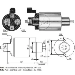 SOLENOIDE MITSUBISHI 12V CHRYSLER STRATUS/SEBRING