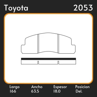 PASTILLAS DE FRENO  TOYOTA COASTER 82/95 - DYNA 3400 - 3700 - 4000 82/95 LAR. 166 ANC. 63.5 ESP. 18 POSC. DEL. GUARDADO (359) EQUIVALENCIAS 3155 PD/36