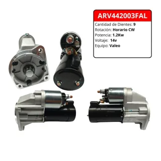 MOTOR DE ARRANQUE VALEO VOLSWAGEN GOL 1.6 1.8 2.0 / SAVEIRO / QUANTUM / SANTANA DIENTES 9 VOLTS 12V SENTIDO HORARIO POTENCIA 1.2KW OEM = F000AL0502 F0