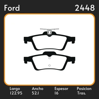 PASTILLAS DE FRENO VOLVO S40  FORD FOCUS C-MAX 03/- LAR. 122.95 ANC. 52.1 ESP. 16.05 POSC. TRAS. GUARDADO (931) EQUIVALENCIAS 46380 0.4616.0931.0000 P