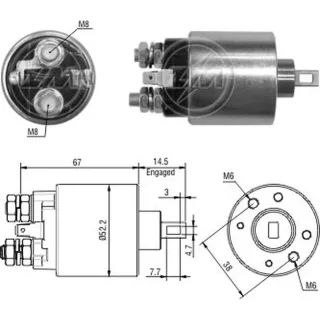 SOLENOIDE INDIEL 12V JOHN DEERE/ CLIO 1.6- R11 1.4 1.6/VOLVO