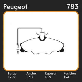 PASTILLAS DE FRENO  PEUGEOT 406 BERLINA/COUPE/ (11/95-05/04) LAR. 129.8 ANC. 53.3 ESP. 18.9 POSC. DEL. GUARDADO (392) EQUIVALENCIAS FIMPEX 1116 FRAS L
