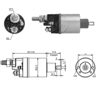 SOLENOIDE INDIEL 12V CUMMINS/FORD/VW/PERKINS/VOLVO