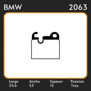 PASTILLAS DE FRENO  BMW 5 - SERIE  SEDAN  518-520-525-528-535   74-81 LAR. 55.6 ANC. 53 ESP. 15 POSC. TRAS. GUARDADO (17) EQUIVALENCIAS 3314