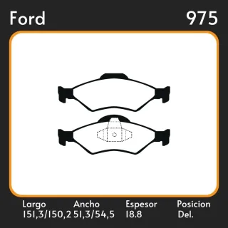PASTILLAS DE FRENO  FORD FIESTA COURIER III (JV_) (06/98-11/01) LAR. 151.3/150.2 ANC. 51.3/54.5 ESP. 18.8 POSC. DEL. GUARDADO (620) EQUIVALENCIAS LITT