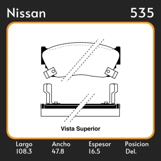 PASTILLAS DE FRENO COMPETICION NISSAN SENTRA (01/82-12/95) LAR. 108.3 ANC. 47.8 ESP. 16.5 POSC. DEL. GUARDADO (171)