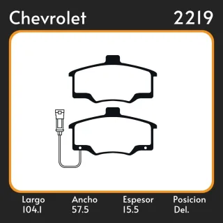 PASTILLAS DE FRENO  CHEVROLET KADETT 1.8 89/96 - KADETT GSI 92/ 95 LAR. 104.1 ANC. 57.5 ESP. 15.5 POSC. DEL. GUARDADO (382) PD/22-B 37824 1056
