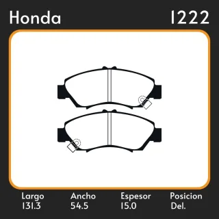 PASTILLAS DE FRENO  HONDA CIVIC 91/95 -COUPE 94/95 - IV - V 95/01 LAR. 131.3 ANC. 54.5 ESP. 15 POSC. DEL. GUARDADO (80) EQUIVALENCIAS 1090 PD/404 05P5