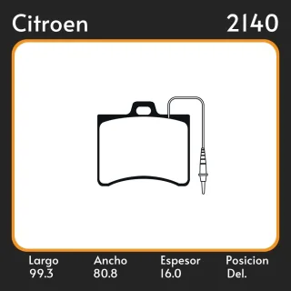 PASTILLAS DE FRENO  CITROËN GSX 2400 79/82 LAR. 99.3 ANC. 80.8 ESP. 16 POSC. DEL. GUARDADO (35) EQUIVALENCIAS LITTON 37511 FIMPEX 1165