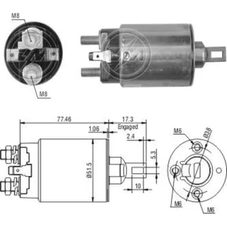 SOLENOIDE MITSUBISHI 12V MAZDA 616-929/P.UP/MIT.COLT/GALANT