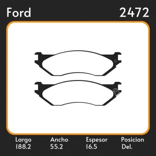 PASTILLAS DE FRENO FORD F150 250  DODGE-CHRYSLER RAM 1502 4X4    00 / 01 LAR. 188.2 ANC. 55.2 ESP. 16.5 POSC. DEL. GUARDADO (640) EQUIVALENCIAS  44010