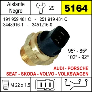 BULBO ELECTROV VW 2TEMP. AISLANTE NEGRO 95/85-102/92