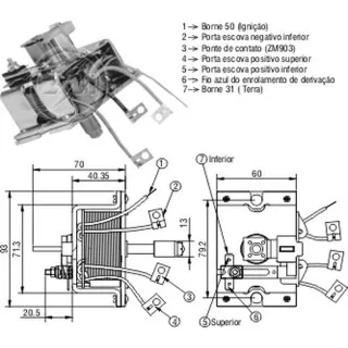 SOLENOIDE BOSCH 24V CERTERPILLAR/M.BENZ/SCANIA/VOLVO
