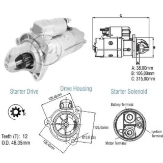 ARRANQUE VW TITAN 18310/ 26220/ 17310/ 26310 CUMMINS 8.3 24V 5KW