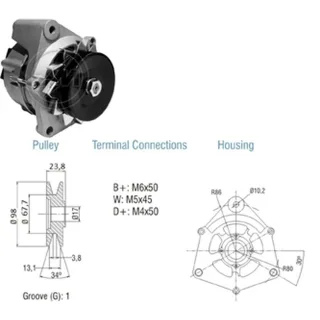 ALTERNADOR MASSEY FERGUSON MF 12V 35AMP