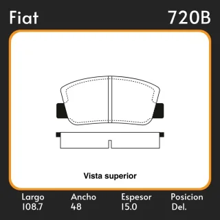 PASTILLAS DE FRENO  FIAT 128 - 147 77/86 LAR. 108.7 ANC. 48 ESP. 15 POSC. DEL. GUARDADO (294)
