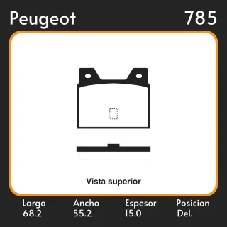 PASTILLAS DE FRENO  PEUGEOT PEUG. 505 INJECTION" LAR. 68.2 ANC. 55.2 ESP. 15 POSC. DEL. GUARDADO () EQUIVALENCIAS FIMPEX 1831