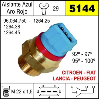 BULBO ELECTROV PEUGEOT 106I-306I-405 A.ROJO 97/87-100/95