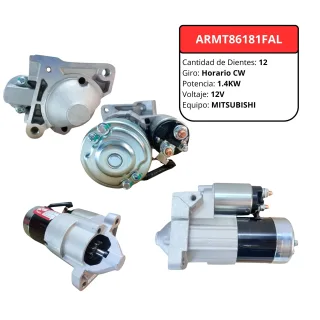 MOTOR ARRANQUE MITSUBISHI RENAULT KANGOO MEGANE CLIO 1.5DCI DIESEL 12V 1.4KW GIRO DERECHO 12 DIENTES 8200227092 8200426577 MOT86181 MOT91581