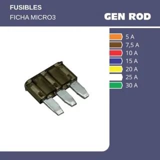 FUSIBLE FICHA MICRO 3 PINES 20 AMPERES FORD- DODGE