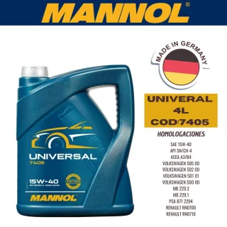 ACEITE MINERAL MANNOL 15W40 4L UNIVERSAL CAJA (X4U) API SN/CH-4 - ACEA A3/B4