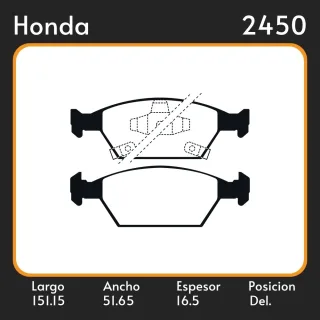 PASTILLAS DE FRENO  HONDA FIT 1.4 1.5 16V 09/ LAR. 151.15 ANC. 51.65 ESP. 16.5 POSC. DEL. GUARDADO (983) EQUIVALENCIAS 1494 PD/685 440060 3219