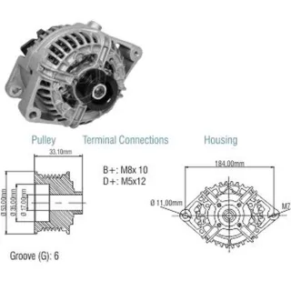 ALTERNADOR CHEVROLET VECTRA/ ASTRA 2.0 Y 2.2/ ZAFIRA 12V 120AMP