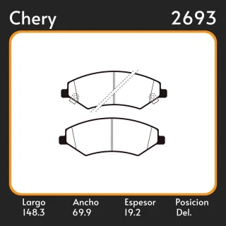 PASTILLAS DE FRENO CHERY TIGGO 5 2,2 4X2 (2016/,,) POSICION DELANTERA 1281