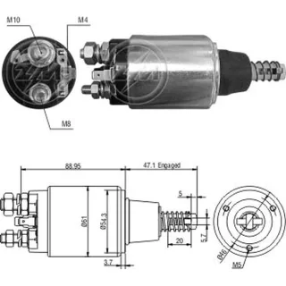 SOLENOIDE PARA ARRANQUE NEW HOLLAND TRACTORES TENSION 12V EQUIVALENCIAS  2339402115