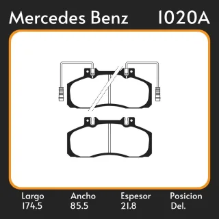 PASTILLAS DE FRENO  MERCEDES BENZ 608 - 710 - 711 CAMION SERVICIO PESADO LAR. 174.5 ANC. 85.5 ESP. 21.8 POSC. DEL. GUARDADO (122A) EQUIVALENCIAS 4415 