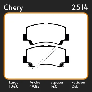 PASTILLAS DE FRENO ASIA MOTORS LIFAN POISON  CHERY FACE 1.3 16V 2010/ LAR. 106 ANC. 49.85 ESP. 14 POSC. DEL. GUARDADO (635) EQUIVALENCIAS 3193 PD/1330
