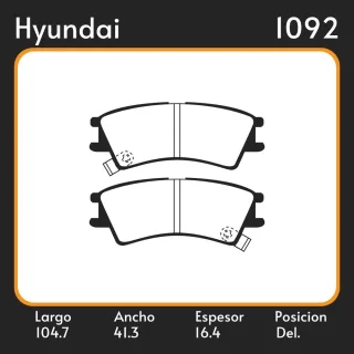 PASTILLAS DE FRENO  HYUNDAI ATOS 1.0 GL - GLS 98/ LAR. 104.7 ANC. 41.3 ESP. 16.4 POSC. DEL. GUARDADO (524) FIMPEX 4703 FRAS LE PD/478 LPR 05P695 LITTO