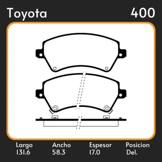 PASTILLAS DE FRENO  TOYOTA COROLLA VERSO (E12J)(01/02-03/04) LAR. 131.6 ANC. 58.3 ESP. 17 POSC. DEL. GUARDADO (716) EQUIVALENCIAS MAZFREN 3142 FRAS LE