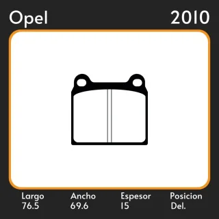 PASTILLAS DE FRENO VW KOMBI   OPEL MONZA A (22)(04/78-08/86) LAR. 76.5 ANC. 69.6 ESP. 15 POSC. DEL. GUARDADO (120) EQUIVALENCIAS 1148  PD/13  05P027  