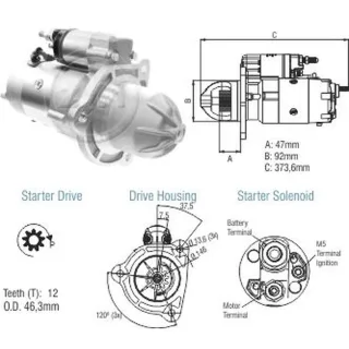ARRANQUE INTERNATIONAL HEAVY DUTY BUS 3000 -3900- HEAVY DUTY TRUCK 7100 -7700- MEDIUMTRUCK2554-2654-4000-4900- NAVISTAR7.3 LITERS DT-466 -7.6 12V