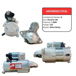 MOTOR ARRANQUE DELCO REMY GM CELTA SONIC AGILE CORSA II PRISMA SPIN ONIX MONTANA 12V 0.9KW FIRO DERECHO 9 DIENTES (ZEN 1745) 8000660 24579009