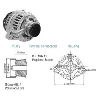 ALTERNADOR TOYOTA HILUX DESDE 2005 12V 80AMP