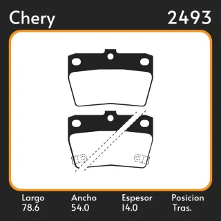 PASTILLAS DE FRENO TOYOTA RAV 4  CHERY TIGGO 4X2 - 4X4 LAR. 78.6 ANC. 54 ESP. 14 POSC. TRAS. GUARDADO (788) EQUIVALENCIAS 4355 PD/629 05P997 44720