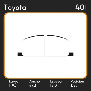 PASTILLAS DE FRENO COMPETICION TOYOTA COROLLA (_E9_) (07/87-06/93) LAR. 119.7 ANC. 47.3 ESP. 15 POSC. DEL. GUARDADO (224)