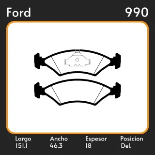 PASTILLAS DE FRENO  FORD SIERRA 95/98 1.6 LAR. 151.1 ANC. 46.3 ESP. 18 POSC. DEL. GUARDADO (300) EQUIVALENCIAS FRAS LE PD/24 LITTON 37680 MAZFREN 3053