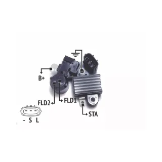 REGULADOR DE VOLTAJE 12V. HITACHI - NISSAN TIIDA (IMPORTADO)
