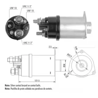 SOLENOIDE DELCO REMY CASE CATERPILLAR 825 C/MOTOR 3406 TENSION 24V EQUIVALENCIAS 1115597  1115600  D903A