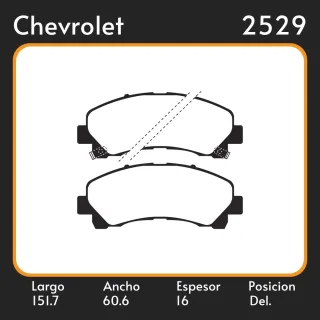 PASTILLAS DE FRENO  CHEVROLET D MAX- S10 2.4 - 2.8 12/ DEL. LAR. 151.7 ANC. 60.6 ESP. 16 POSC. DEL. GUARDADO (1090) EQUIVALENCIAS 3239 PD/1433 1759 N/