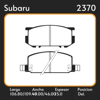 PASTILLAS DE FRENO  SUBARU 1800    1.8 1800 4WD   80-83 LAR. 106.8/109.4 ANC. 49.0/46.0 ESP. 15 POSC. DEL. GUARDADO (206) EQUIVALENCIAS FIMPEX 4204