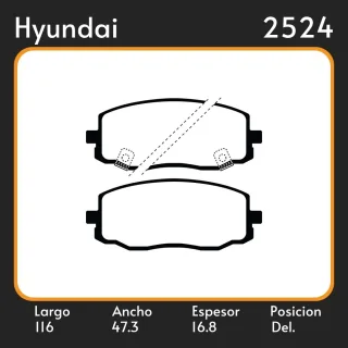 PASTILLAS DE FRENO KIA PICANTO  HYUNDAI I10  ATOS II 07/08 LAR. 116 ANC. 47.3 ESP. 16.8 POSC. DEL. GUARDADO (914) EQUIVALENCIAS 4065 PD/633 45530 3192