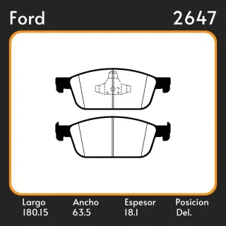 PASTILLAS DE FRENO  FORD FOCUS III 2.0 ST 11/ KUGA  4WD LAR. 180.15 ANC. 63.5 ESP. 18.1 POSC. DEL. GUARDADO 1117  EQUIVALENCIAS FRAS LE  PD/1568  LITT